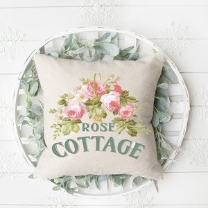 Throw Pillow Cover, Rose Cottage, Indoor/Outdoor
